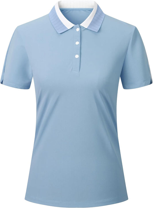 Alex Vando Women's Golf Shirts Moisture Wicking Lightweight Athletic Sports Polo Shirt