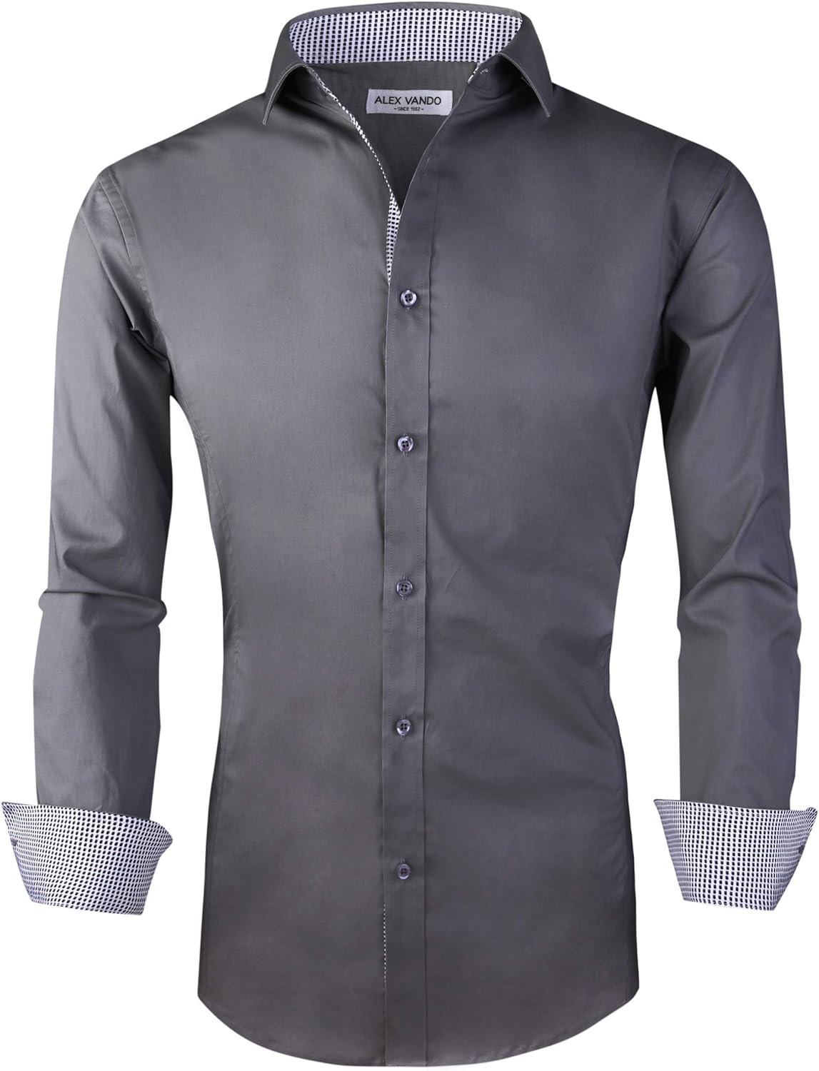 Alex Vando Mens Dress Shirts Regular Fit Long Sleeve Stretch Business Dress Shirts for Men