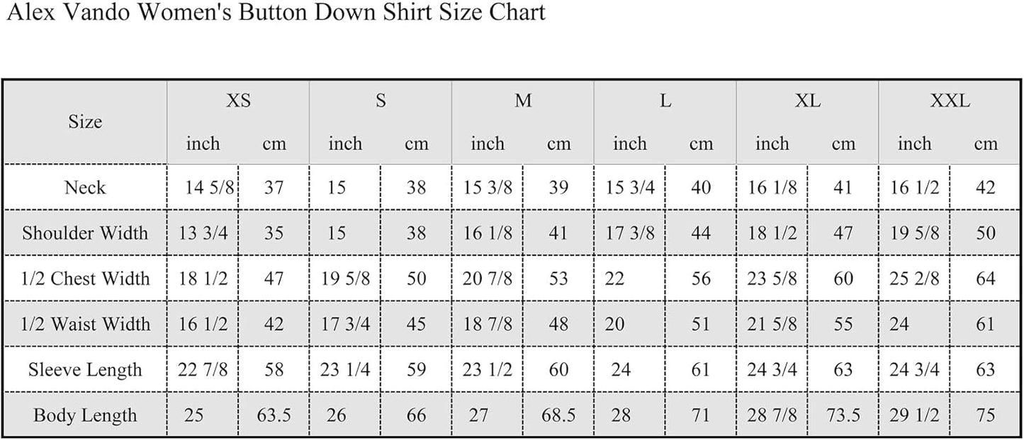 Alex Vando Womens Dress Shirts Wrinkle Free Regular Fit Long Sleeve Stretch Work Shirt