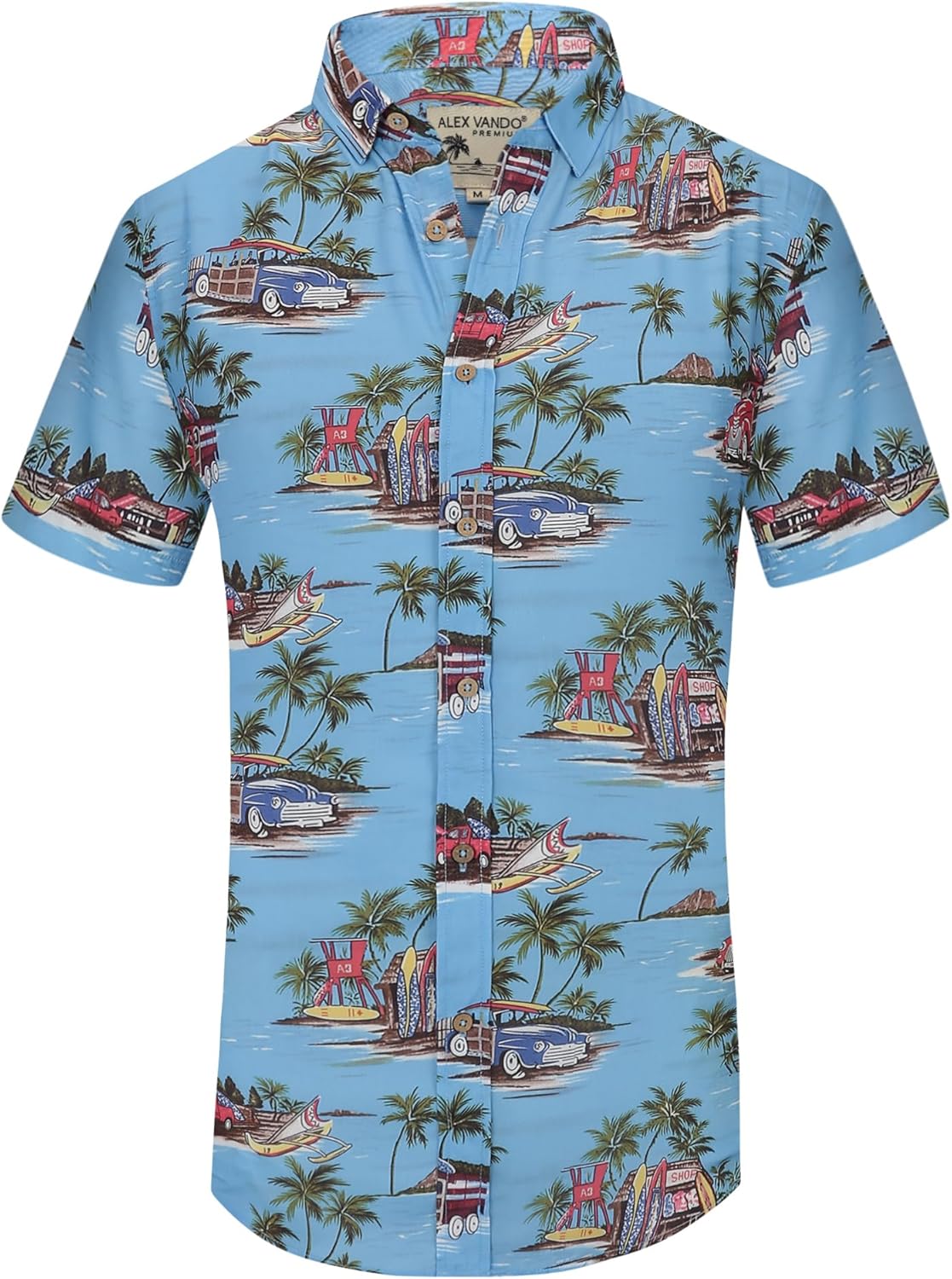 Alex Vando Mens Hawaiian Shirts Short Sleeve Summer Aloha Hawaii Shirts