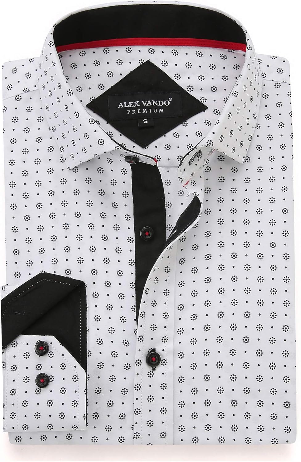 Alex Vando Mens Printed Dress Shirts Long Sleeve Regular Fit Button Down Shirt