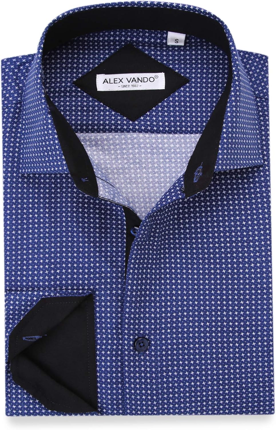 Alex Vando Mens Printed Dress Shirts Long Sleeve Regular Fit Button Down Shirt