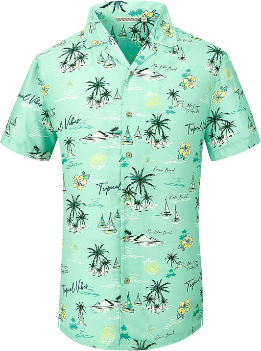 Alex Vando Mens Hawaiian Shirts Short Sleeve Summer Aloha Hawaii Shirts