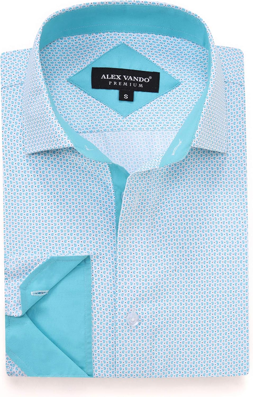 Alex Vando Mens Printed Dress Shirts Long Sleeve Regular Fit Button Down Shirt