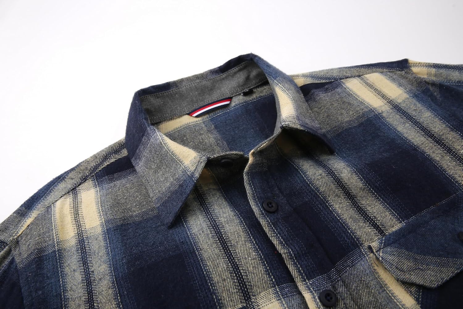 Alex Vando Men's Casual Plaid Flannel Shirt