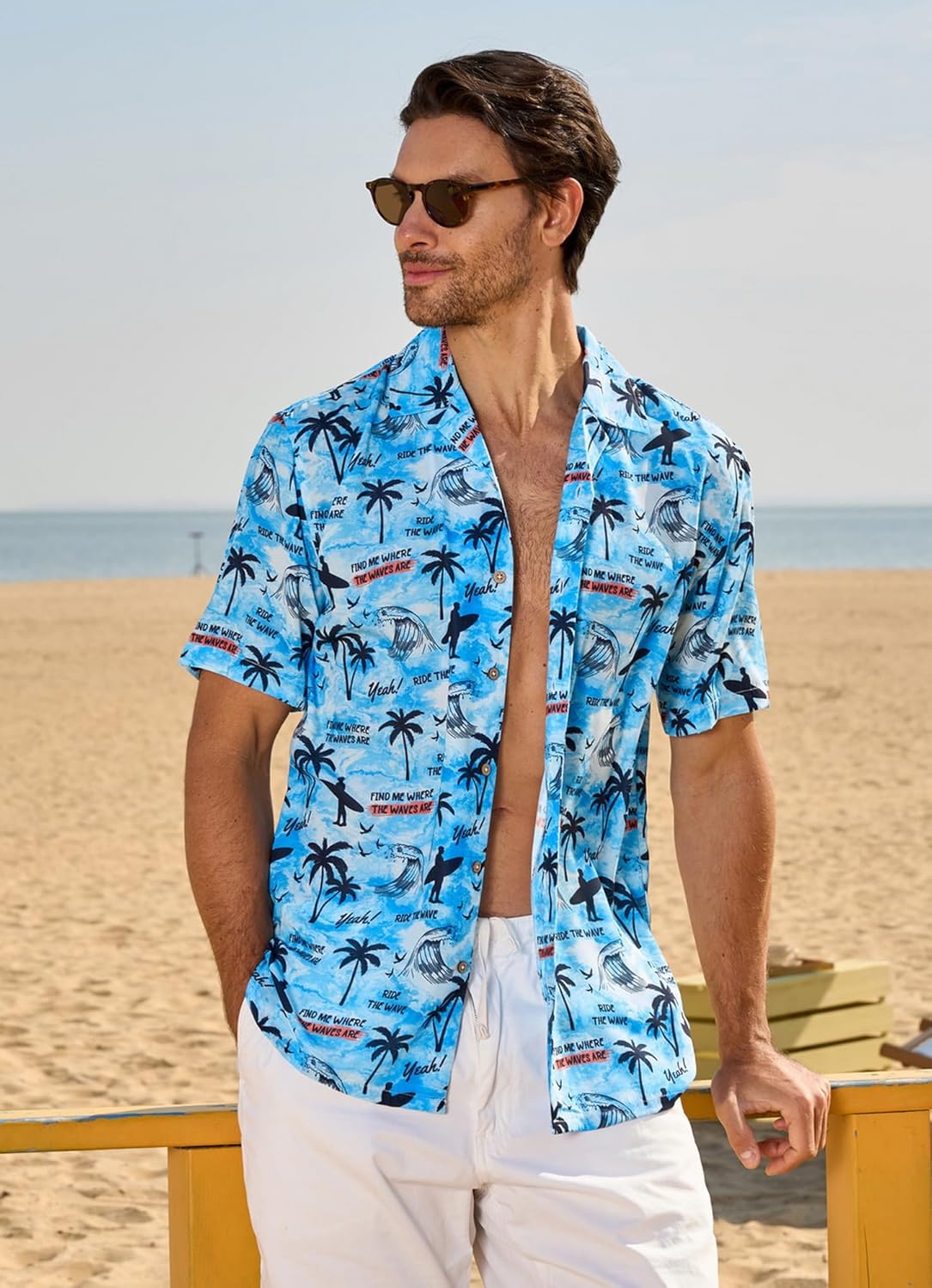 Alex Vando Mens Hawaiian Shirts Short Sleeve Summer Aloha Hawaii Shirts