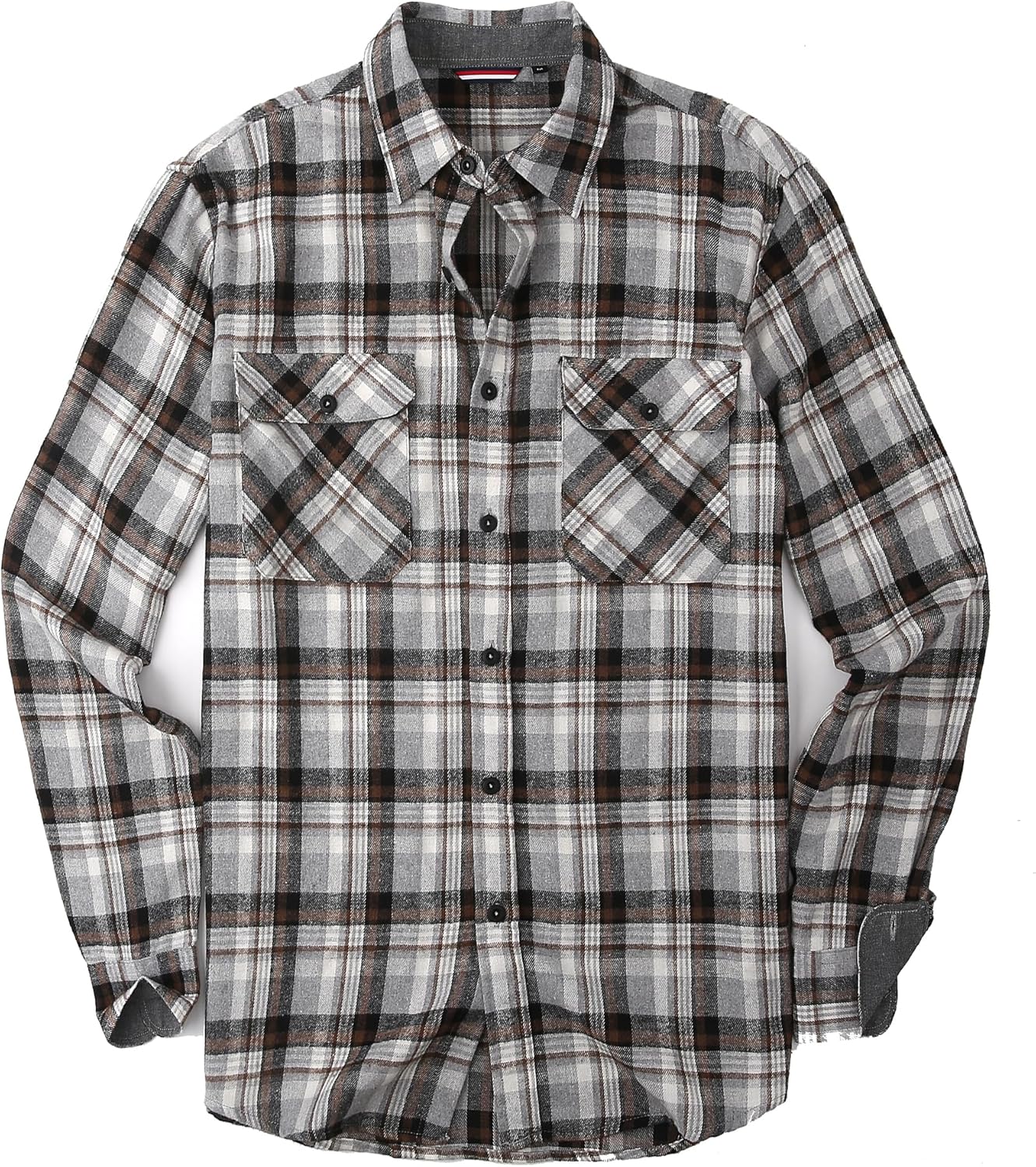 Alex Vando Men's Casual Plaid Flannel Shirt