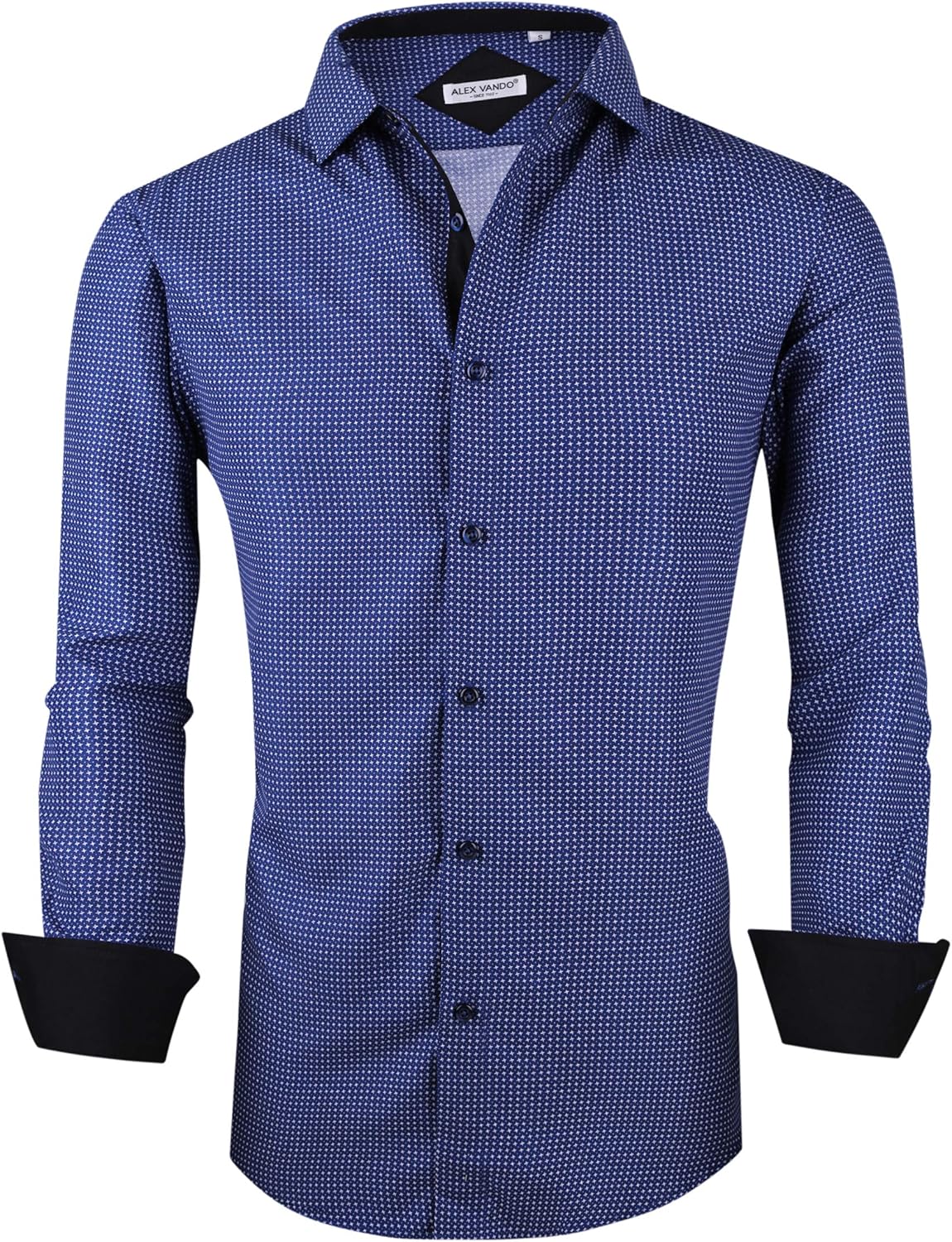 Alex Vando Mens Printed Dress Shirts Long Sleeve Regular Fit Button Down Shirt